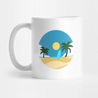 beach sea ocean cartoon Mug